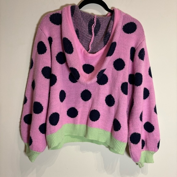Olivia Rubin Suki Hoodie Pink with Navy polka dot - Picture 4 of 7